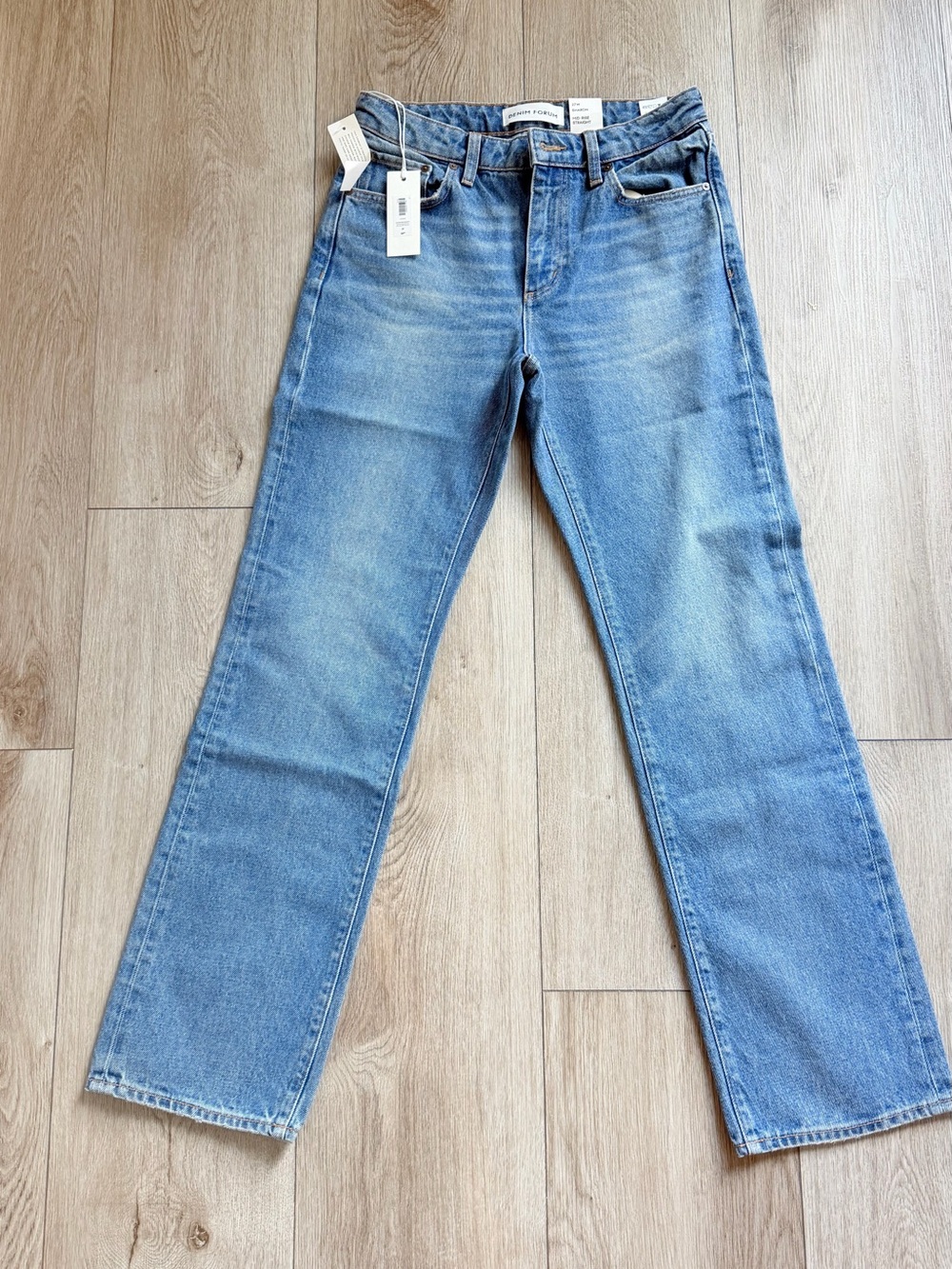 Denim Forum Light Blue Straight Leg Jeans